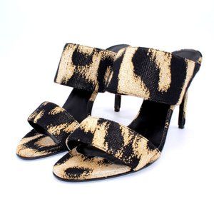 VERSACE Women's Black Gold Sandals Size 40 EU/US 10